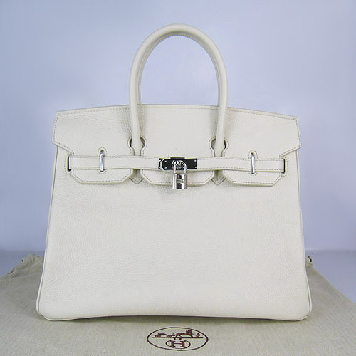 High Quality Fake Hermes Birkin 35CM Togo Leather Bag Cream 6089